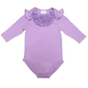 NEW LEMON LOVES LAYETTE baby girls madison onesie in sheer lilac